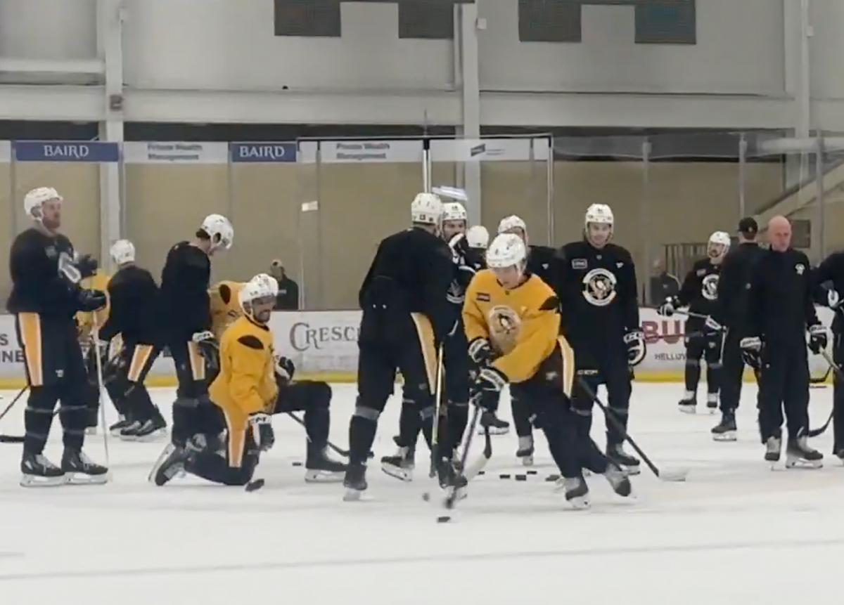 Penguins' practice. 
