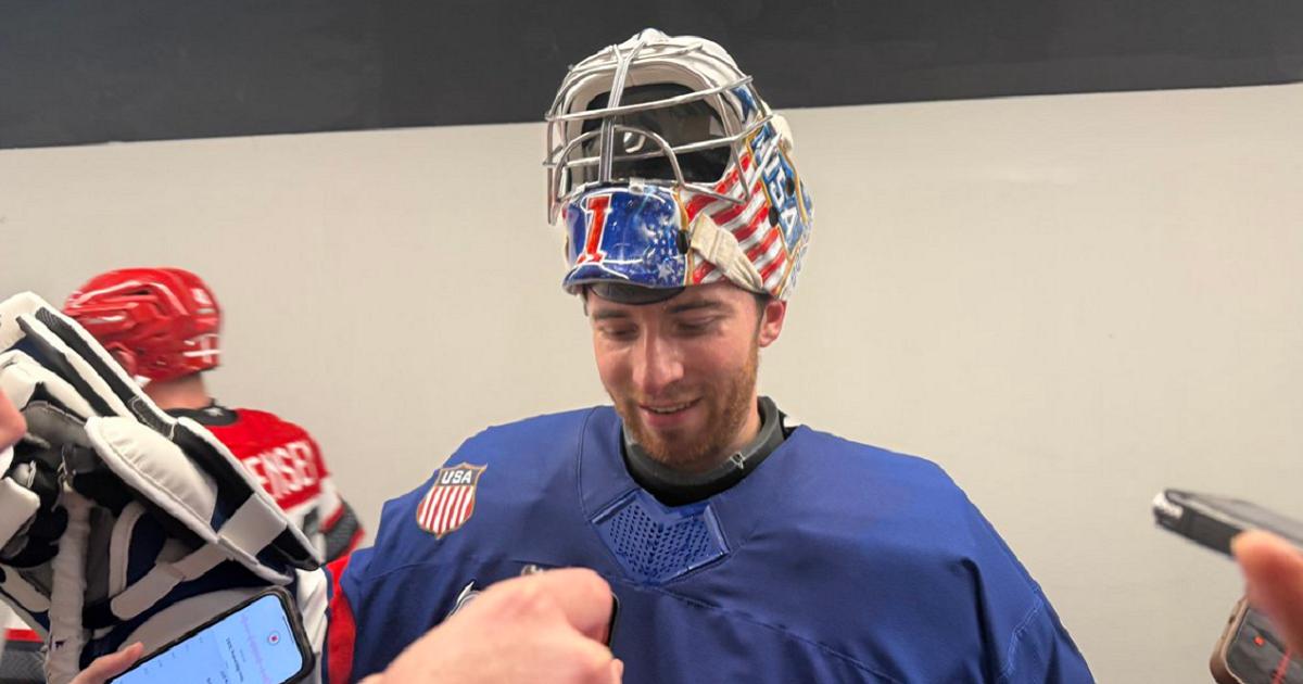 Jeremy Swayman-Olympic-Goal-Post