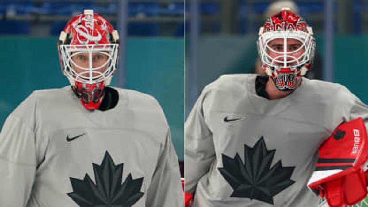 Jordan Binnington and Logan Thompson