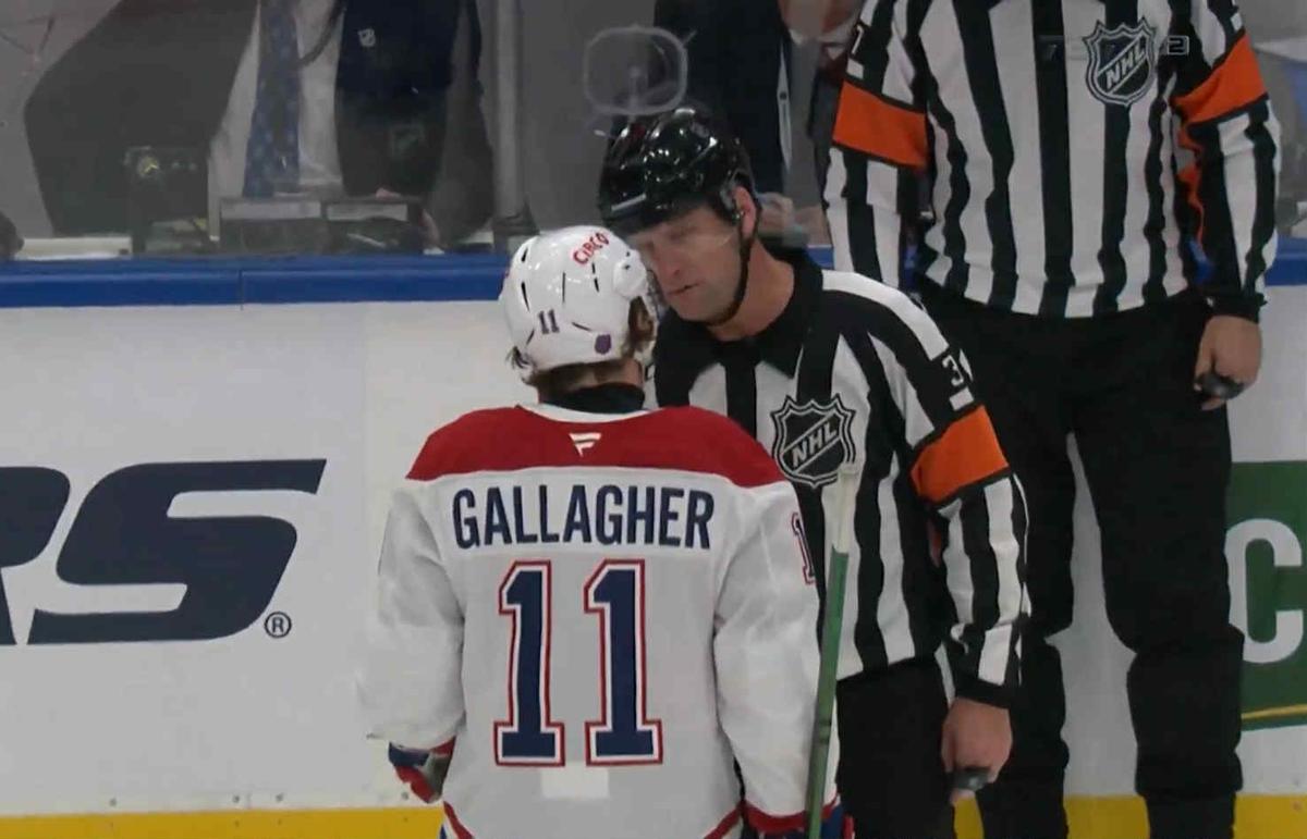 Brendan Gallagher and referee
