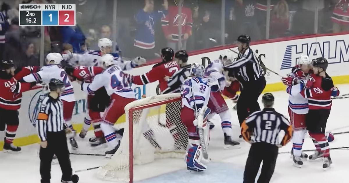 WATCH: A nasty hit on Myles Wood results in MAJOR violent brawls!