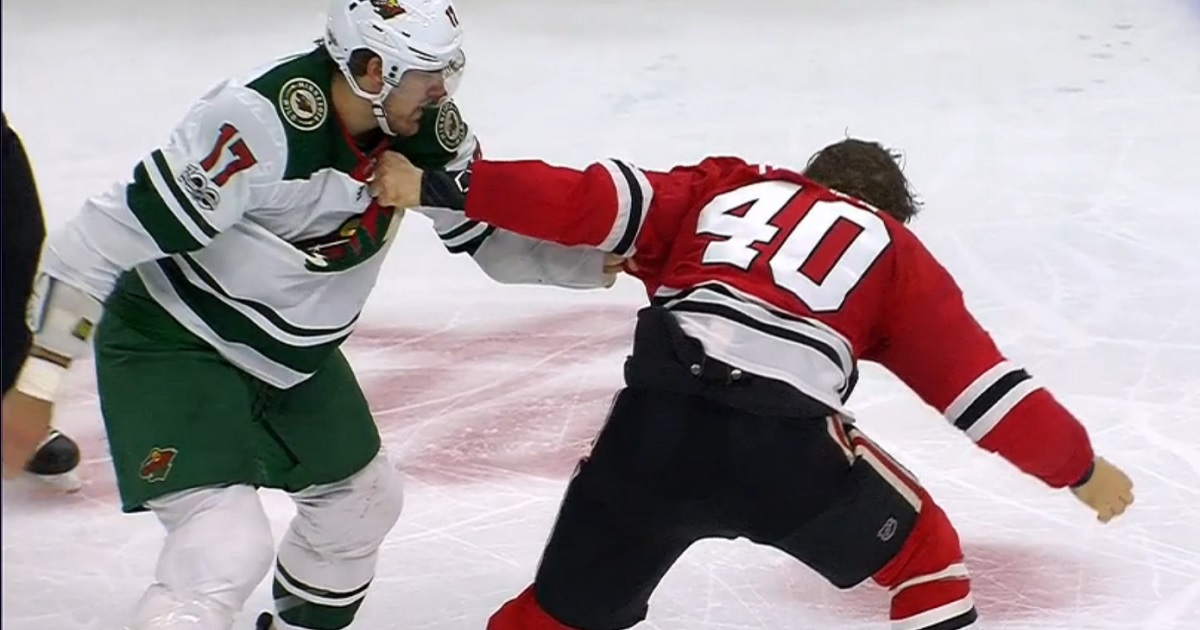 John Hayden knocks down Foligno with the biggest punch of the NHL season!