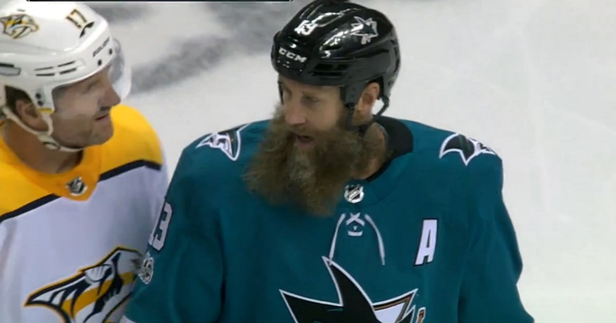 Joe Thornton hits career point number 1400.