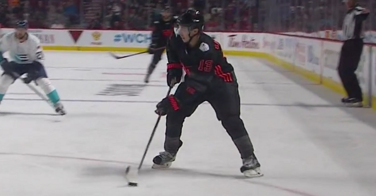 Johnny Gaudreau's ridiculous deke and goal from the World Cup.