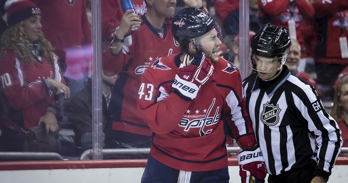 Reporter claims Tom Wilson was “ejected from the game for shoving a ref.”
