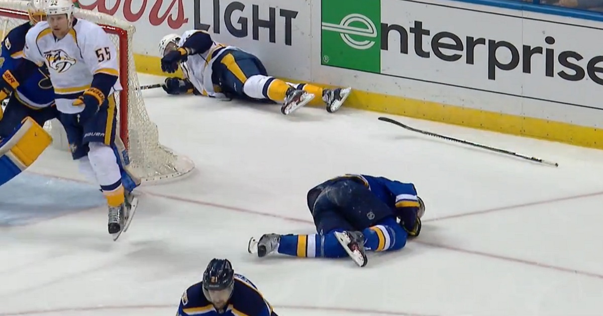 Breaking: Player ejected after hard knee on knee in the playoffs tonight!