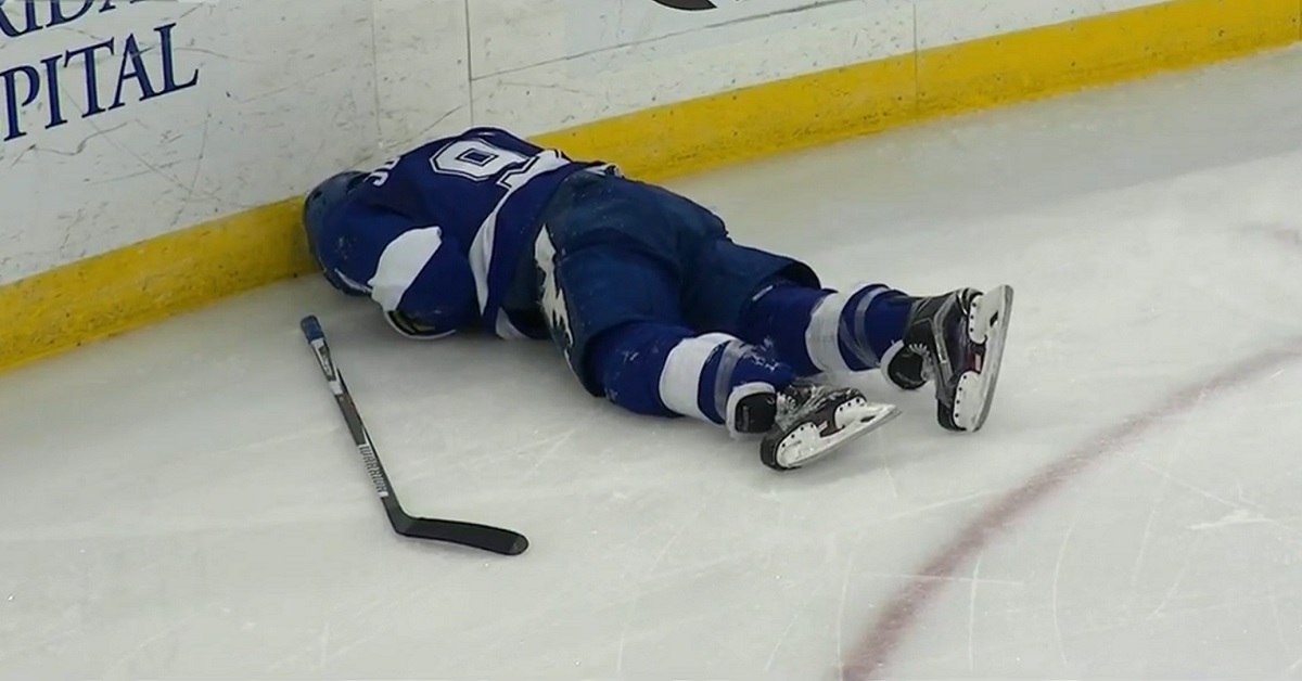 Breaking: Star forward hurt bad after knee on knee hit.