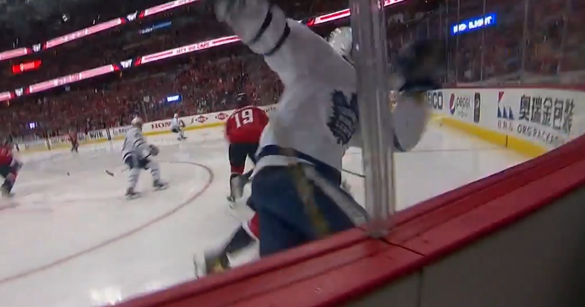 Ovechkin returns to the game and immediately crushes Gardiner.