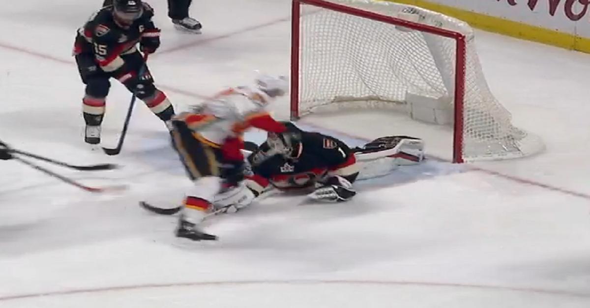 Must see: Sean Monahan scores sick between the legs goal!