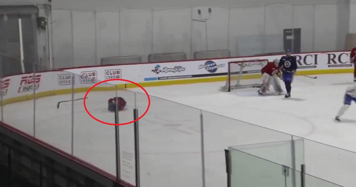 Breaking: Jonathan Drouin goes down hard in practice this morning.