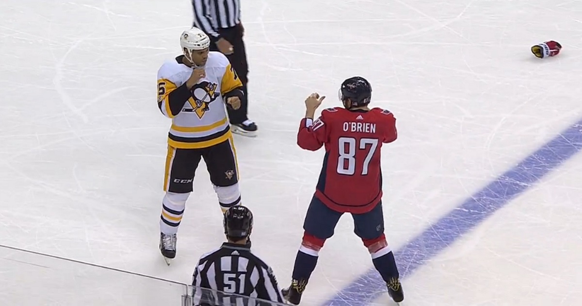 O'Brien drops the gloves with Reaves, bad decision. 