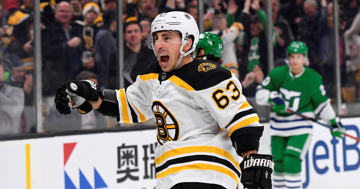 Marchand scores the Bruins first of the season on a penalty shot!
