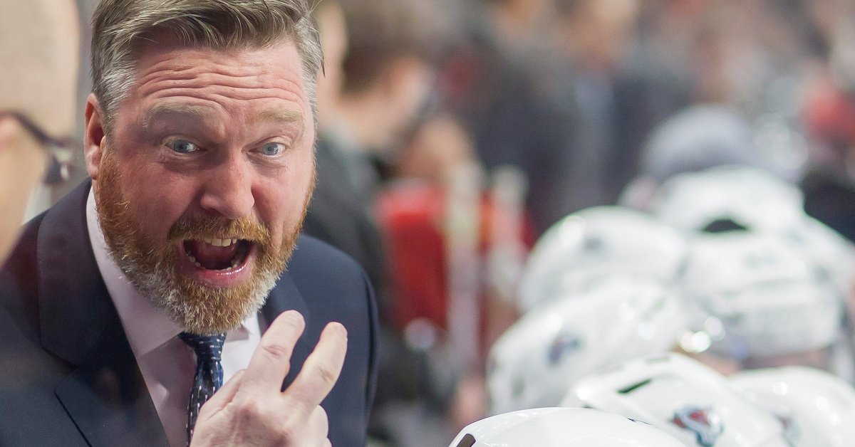 NHL legend Patrick Roy blows a gasket, gets in referee's face, and is ejected from the game.