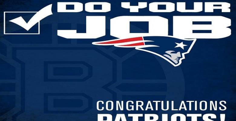 Bruins show Super Bowl Champs support!