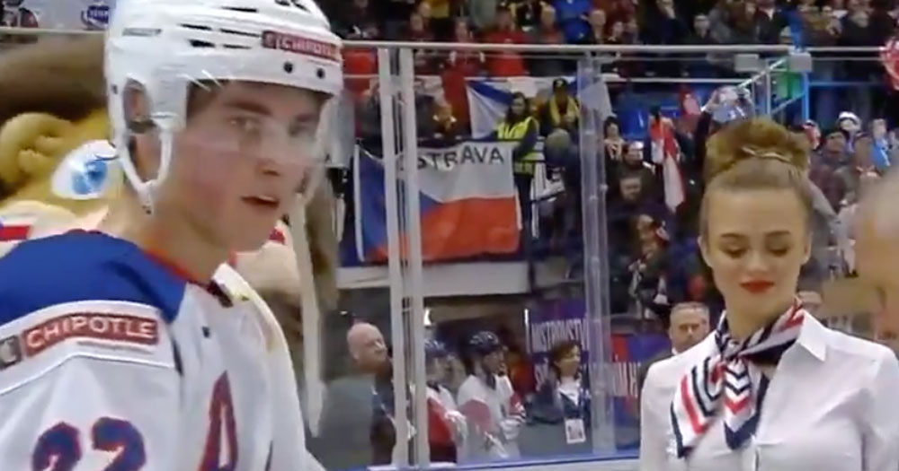 USA’s Shane Pinto tells cameraman to f*** off after loss to Canada