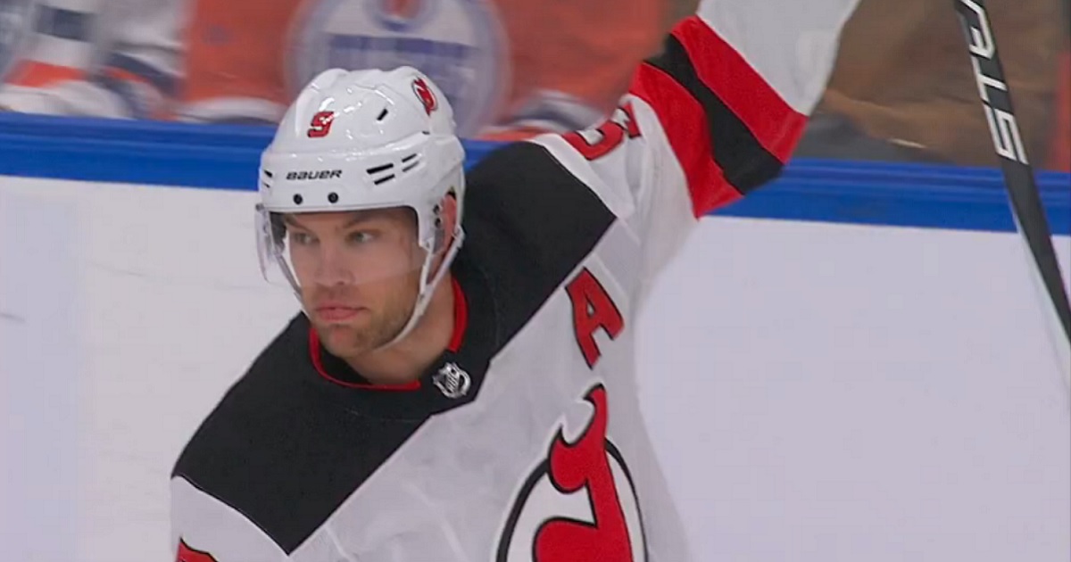 Taylor Hall scores his first goal in Edmonton against the Oilers. 