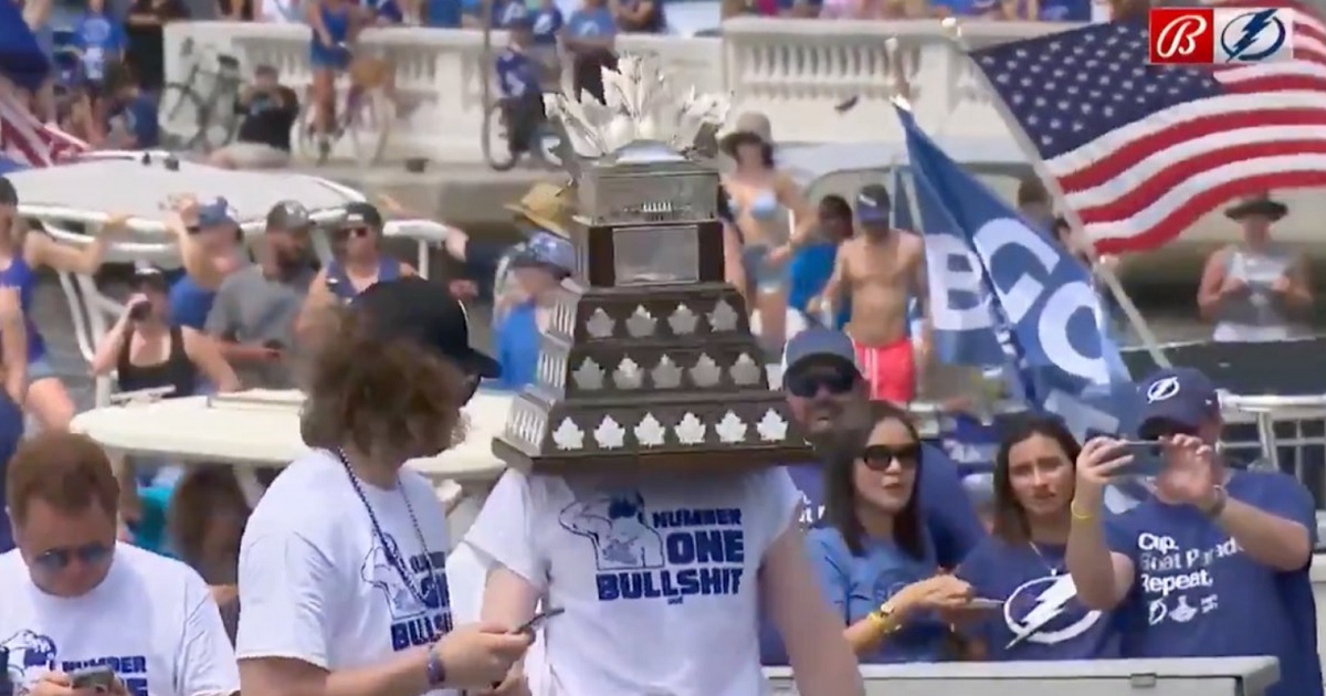 Lightning go wild during their Stanley Cup boat parade.