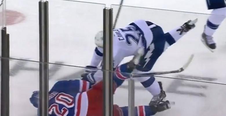 (VIDEO) Huge hit levels Chris Kreider.