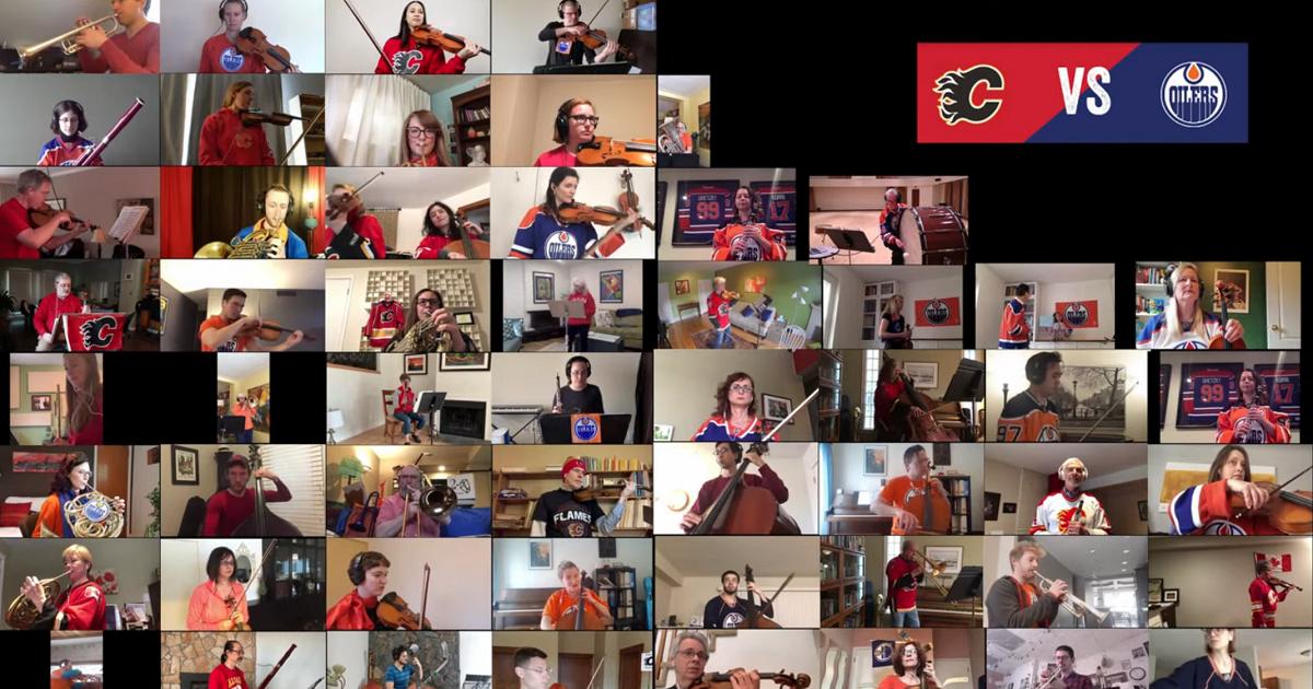 Edmonton &amp;amp;amp;amp; Calgary Orchestras do battle over Hockey Night theme.