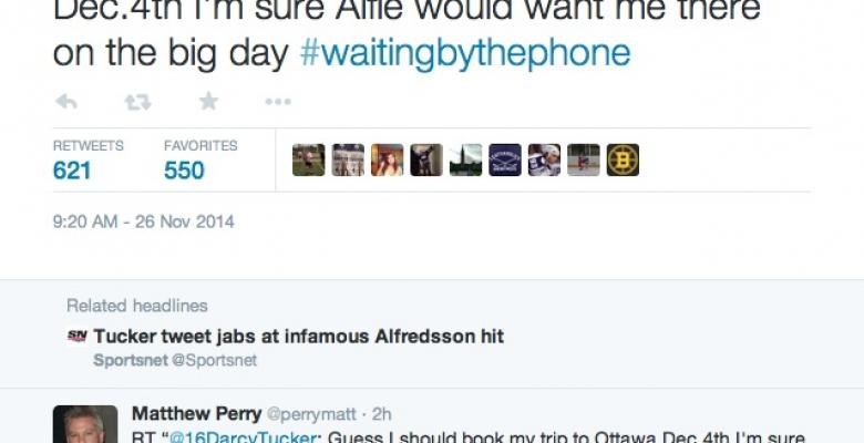 PHOTOS: Darcy Tucker takes a jab at Daniel Alfredsson on Twitter