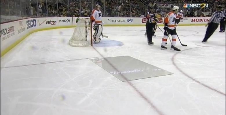 VIDEO: Thunderous check knocks out the glass!