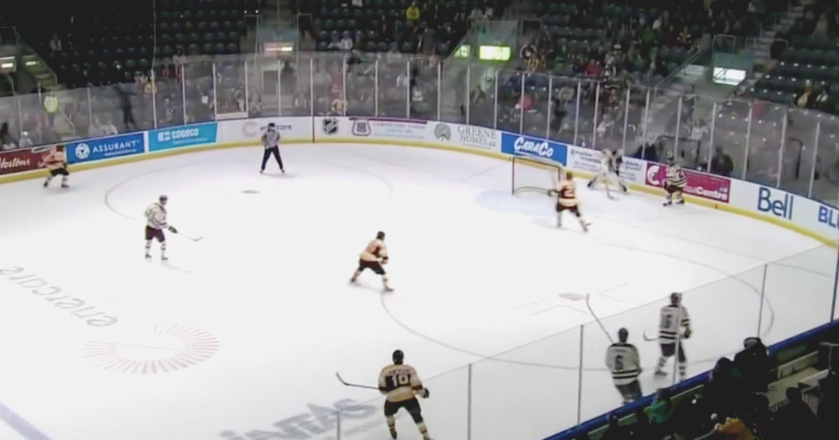 MUST SEE: Top goaltending prospect scores a goal!