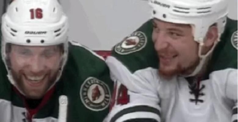 Video: Stewart and Zucker share a moment on the Wild's bench.