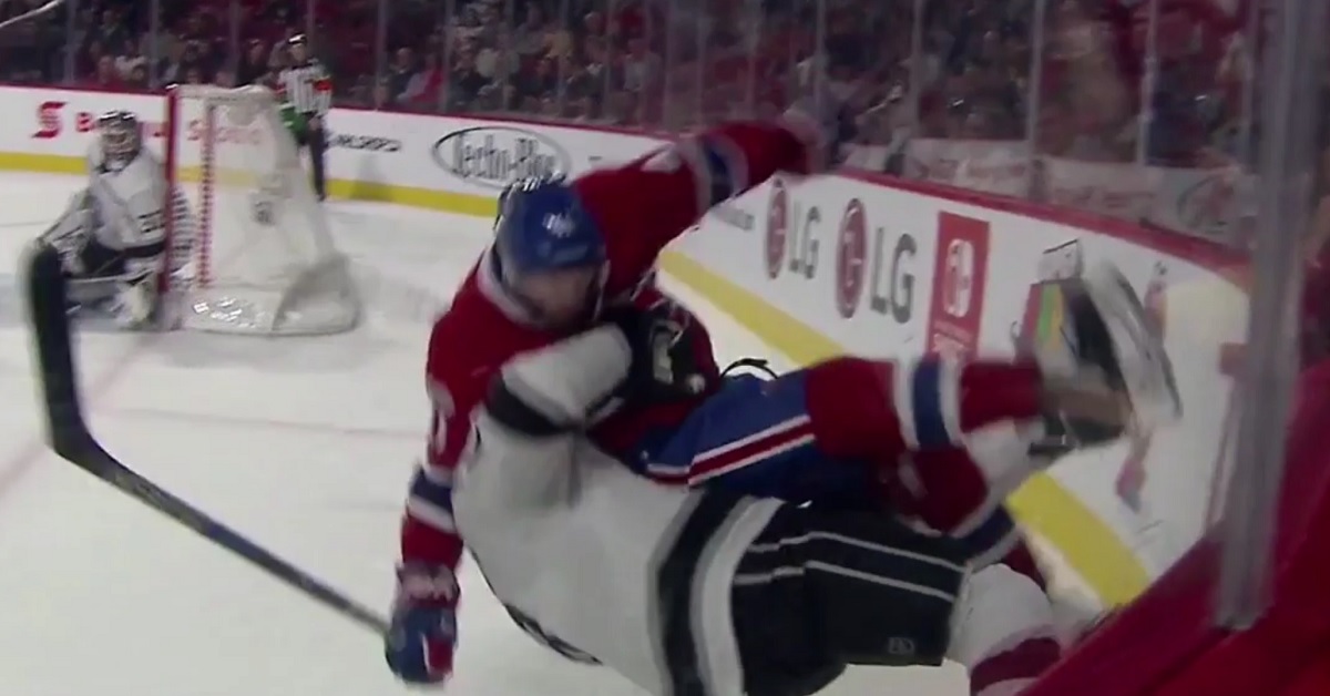 Drew Doughty delivers a suplex to Paul Byron.