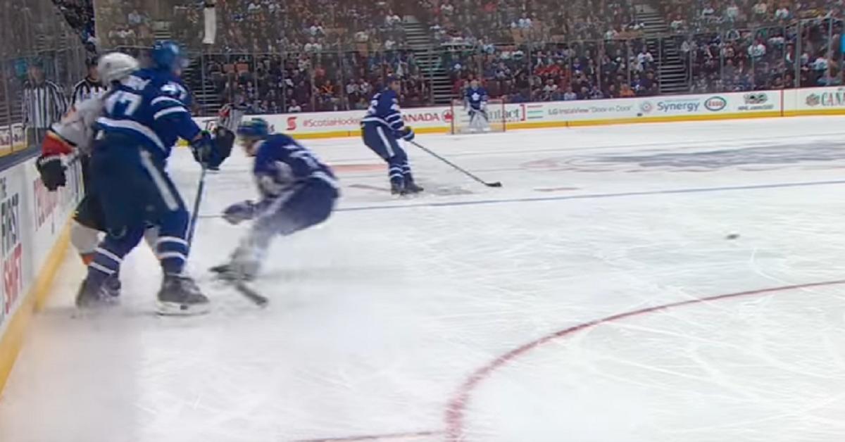 Johnny Gaudreau gets DESTROYED by Leo Komarov!