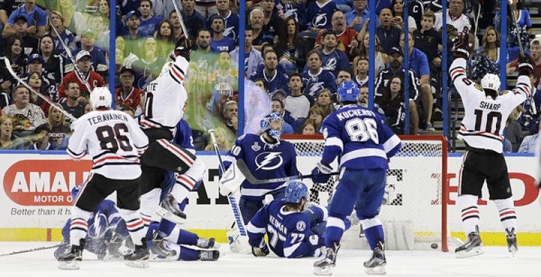 Trade deadline acquisition scores game winning goal in Game 1.