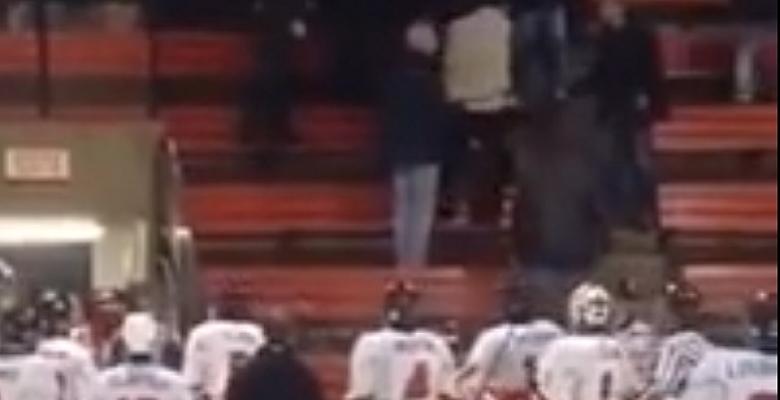 Fight erupts in the stands and its all caught on camera.