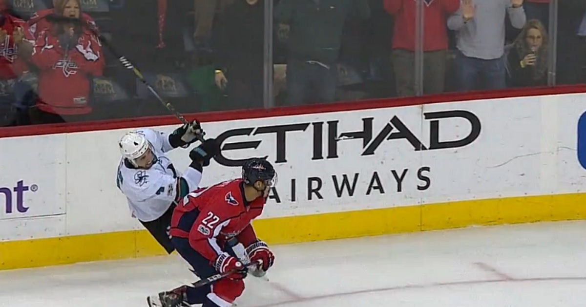 Breaking: Vicious two-handed slash sends Bowey to the locker room with an injury.