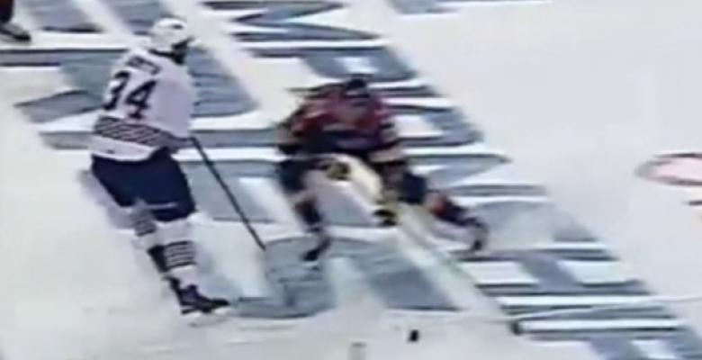 (VIDEO): D-man flips monster winger with an incredible Hip-Check.