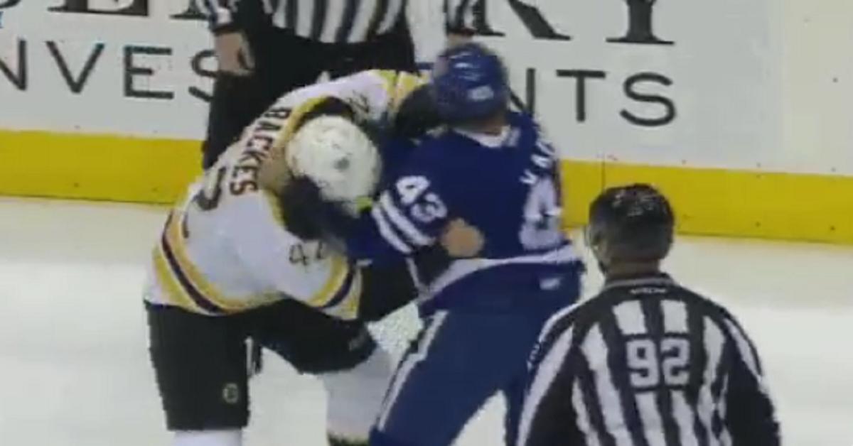 Watch: Kadri and Backes drop the gloves