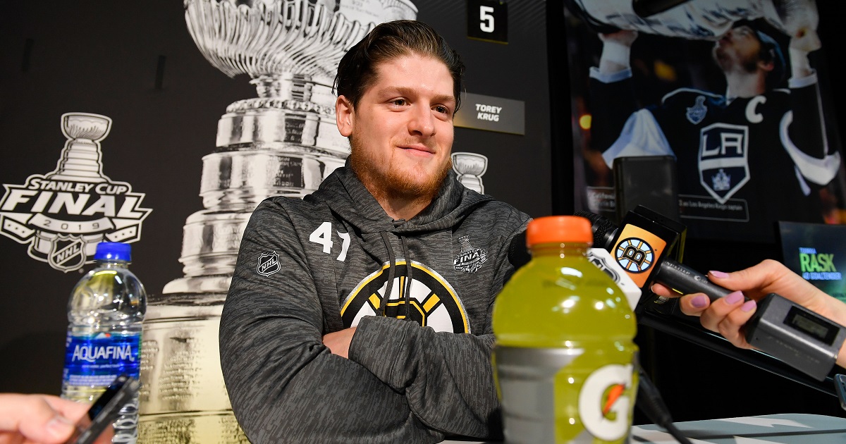  Torey Krug reveals the hilarious inspiration behind his new celly.