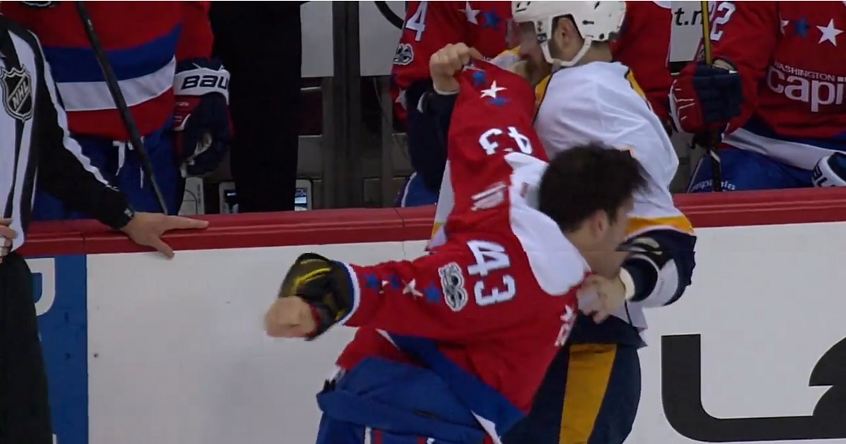 Tom Wilson destroys Watson with heavy punches on Thursday night.