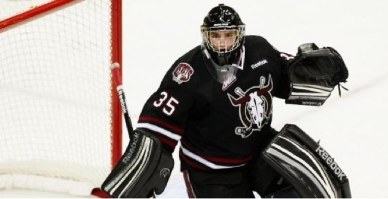 (VIDEO): Goalie prospect misses the whistle, makes shootout save anyway!