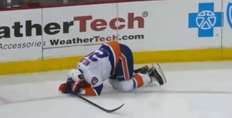 Video: Headbutt results in game misconduct Tuesday night.