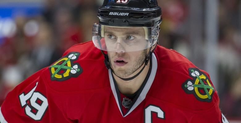 Video: Jonathan Toews takes a nasty elbow to the head.