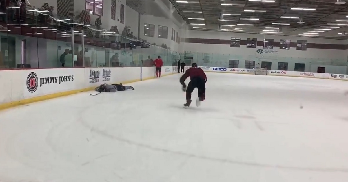 First round pick collapses at Day 1 of NHL training camp.
