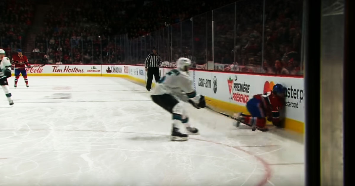 Habs' player injured after he “ate the board”