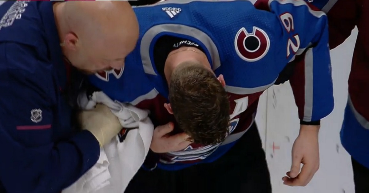 Breaking: Former first round pick helped off the ice after taking a stick to the eye.