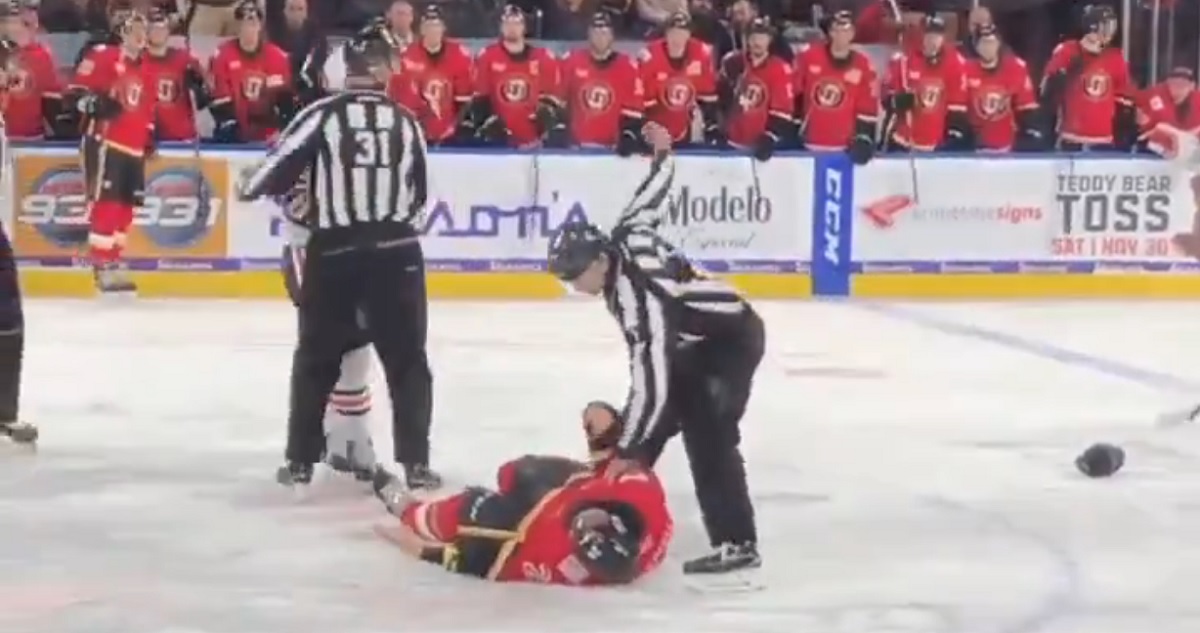 Colby Cave puts Martin Pospisil to sleep with just one hit.