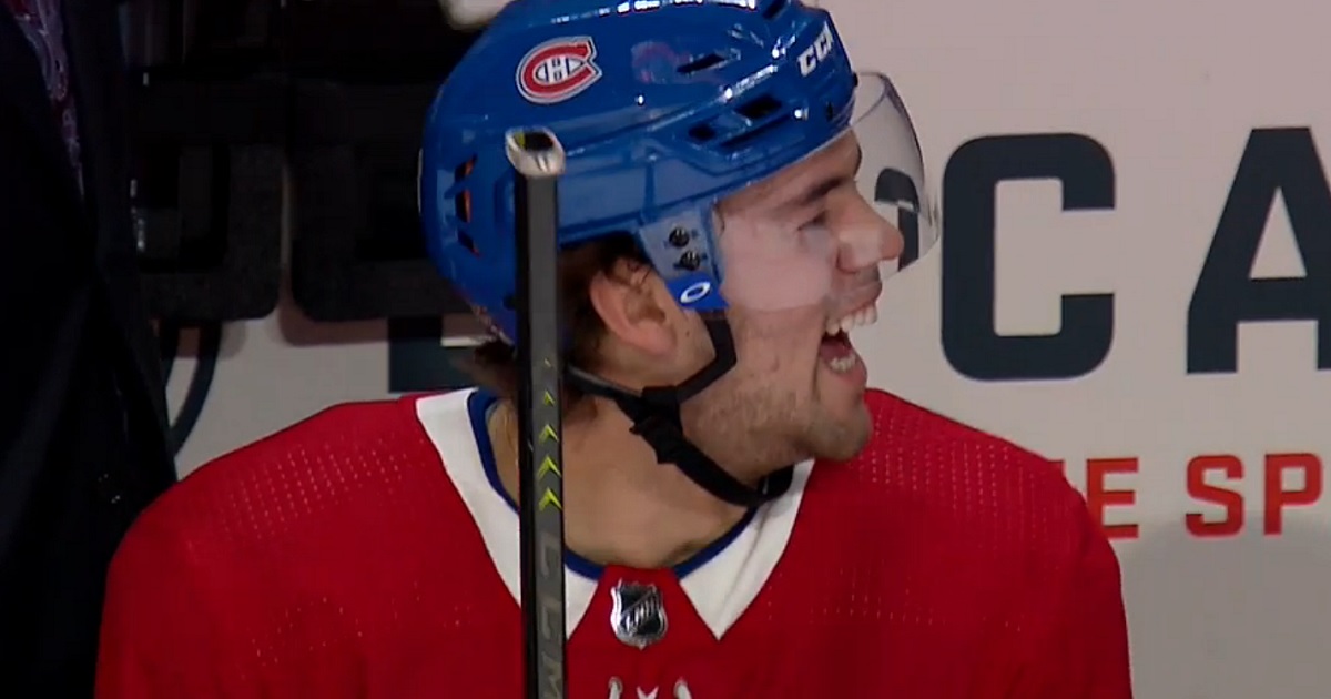 Poehling scores his 1st NHL goal in his 1st NHL game but the Leafs try to steal it from him!