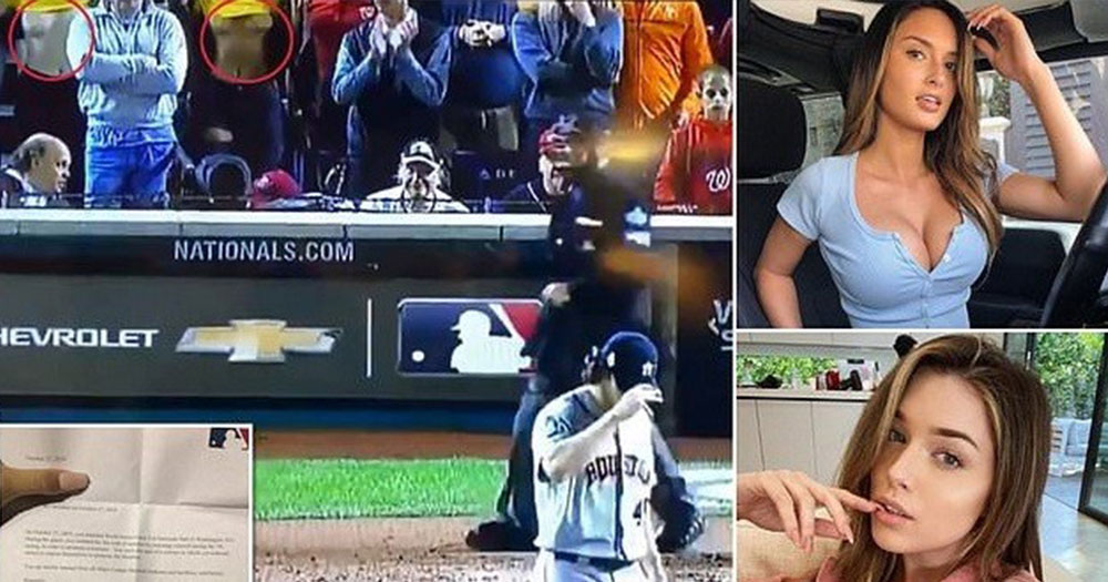 Women who flashed their boobs during World Series are now BANNED from MLB games!