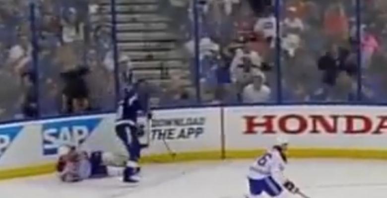 VIDEO: Crushing hit from last night's Game 6 battle.