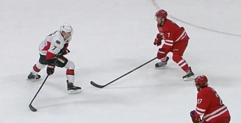 Ridiculous dangle in OT leads to game winner.