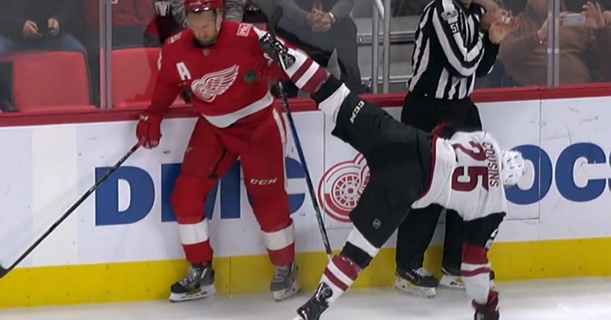 Nick Cousins gets Kronwalled on Tuesday night.