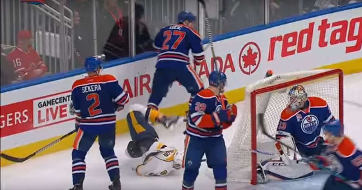 Must See: Lucic destroys Watson then scores game tying goal.