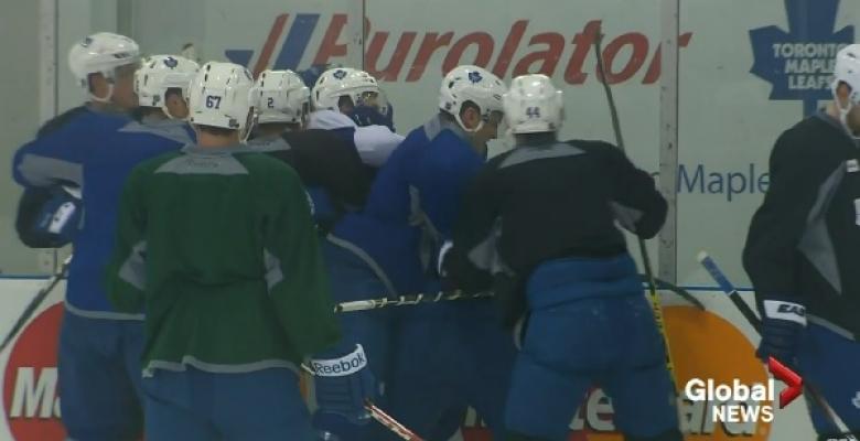 Breaking: Video of the fight at Leafs practice goes public.